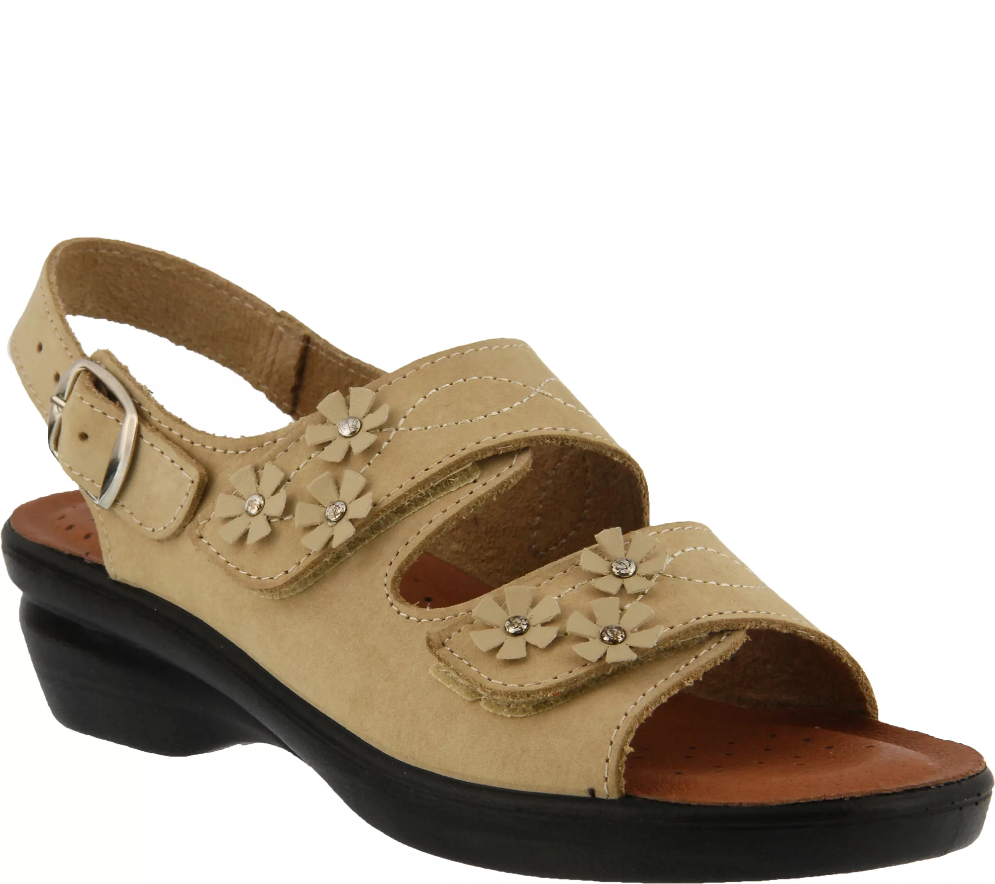 Flexus by Spring Step Leather Floral Sandals -Ceri