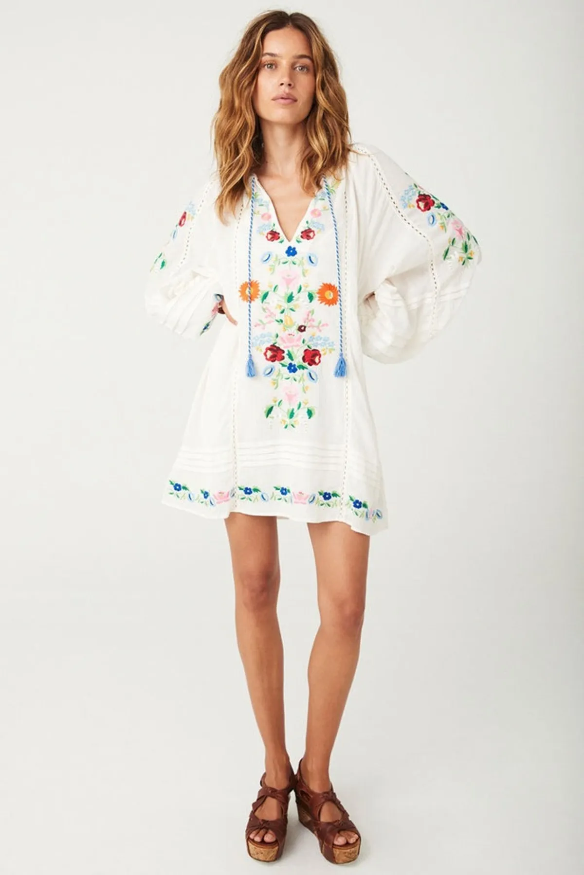 Florapalooza Embroidered Tunic Dress - Wildflower