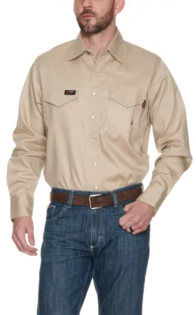 Forge Workwear FR Men's Stone Long Sleeve Work Shirt