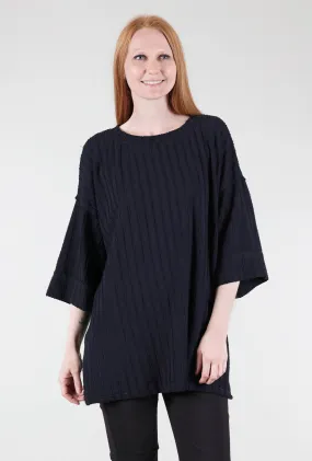 Frayed-Stripe Tunic, Nightsky