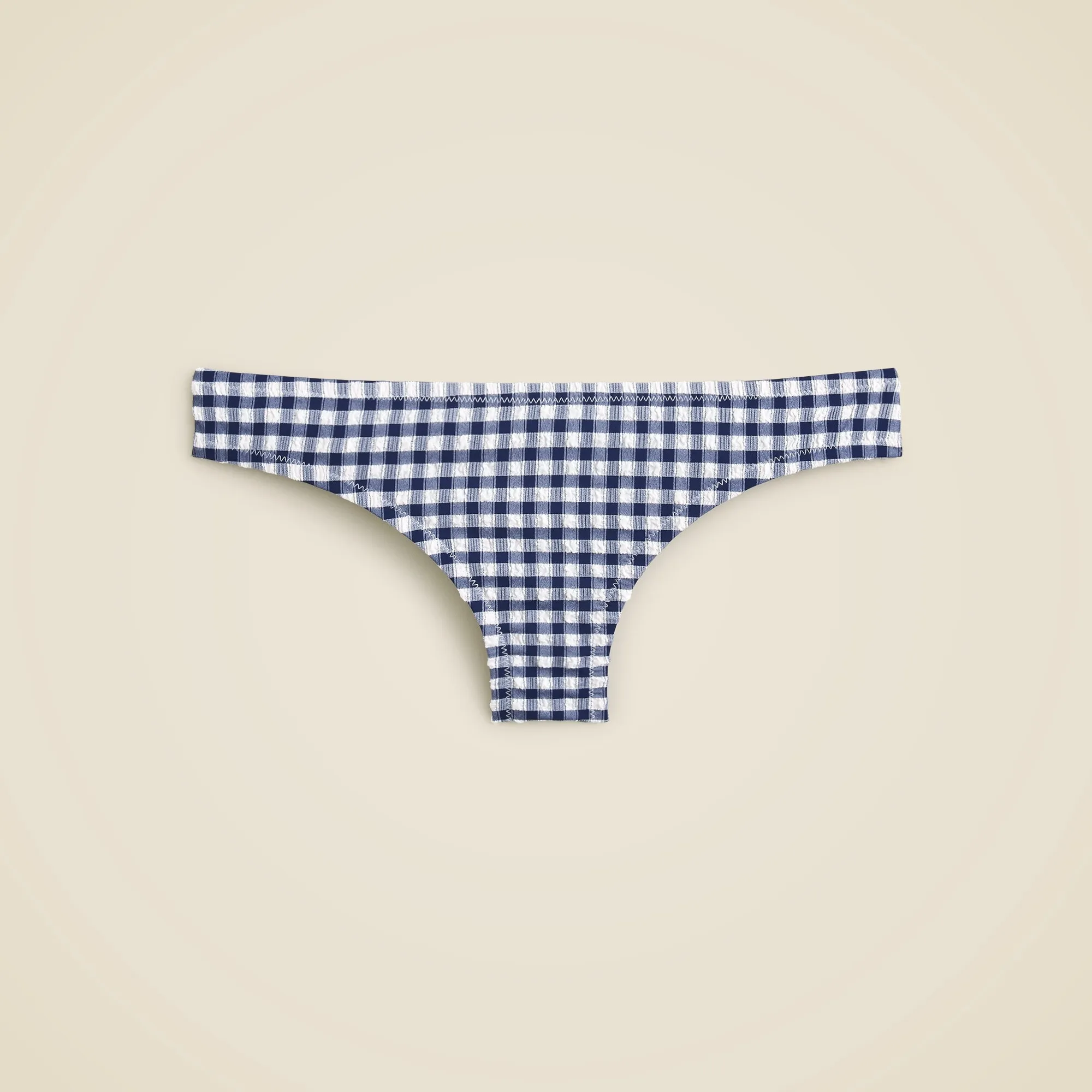 Full-coverage bikini bottom in gingham