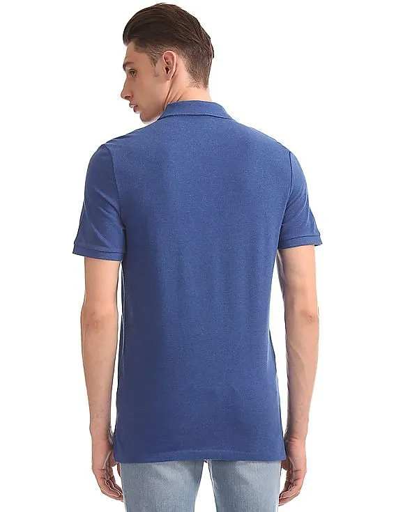 GAP Men Blue Pique Logo Polo