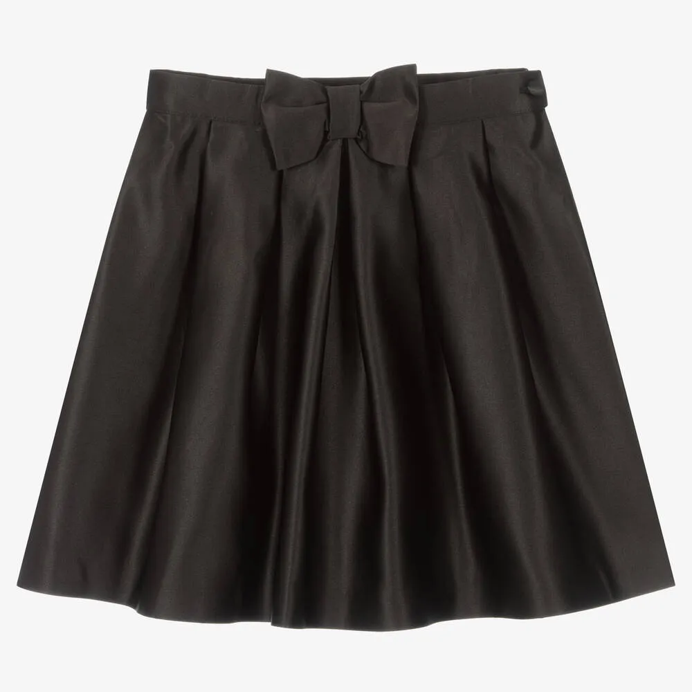 Girls Black Satin Skirt