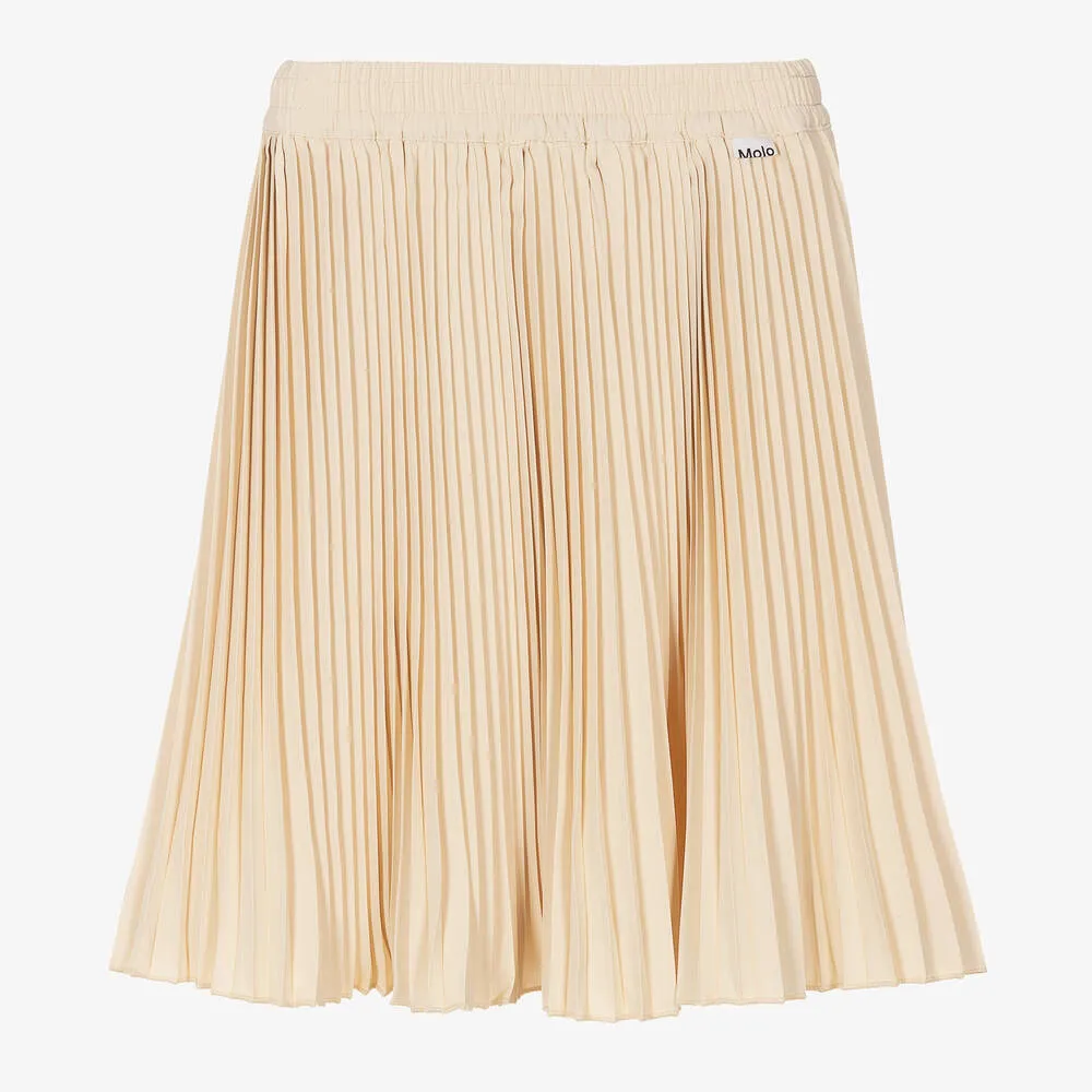 Girls Ivory Pleated Skirt