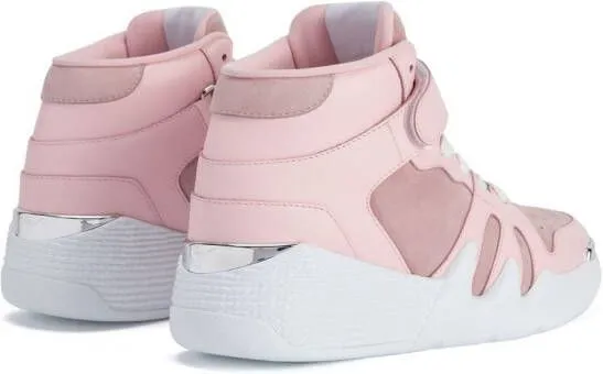 Giuseppe Zanotti high-top suede-panel sneakers Pink