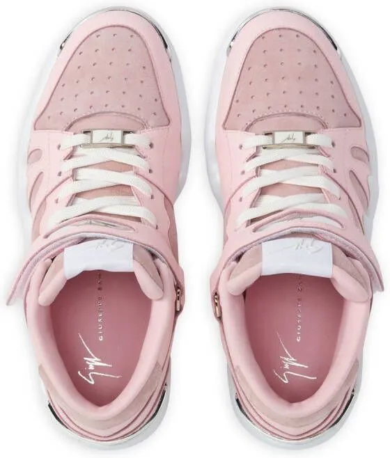 Giuseppe Zanotti high-top suede-panel sneakers Pink