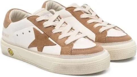 Golden Goose Kids May Star distressed-effect sneakers Neutrals