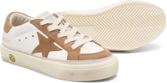 Golden Goose Kids May Star distressed-effect sneakers Neutrals