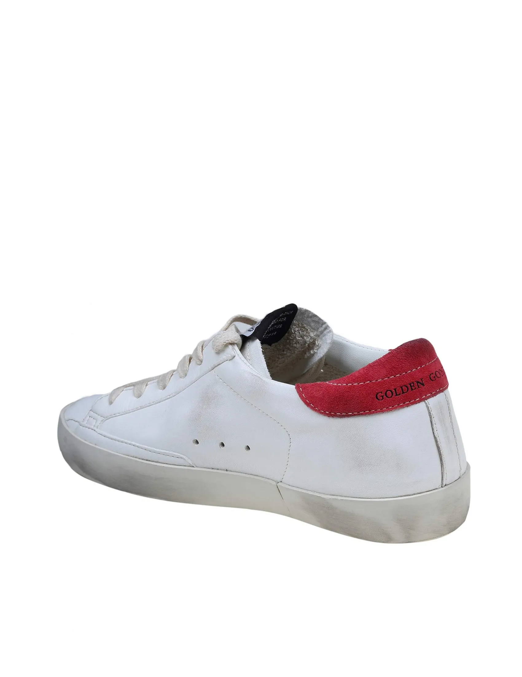 GOLDEN GOOSE SUPER STAR CREAM AND FUCHSIA LEATHER SNEAKERS