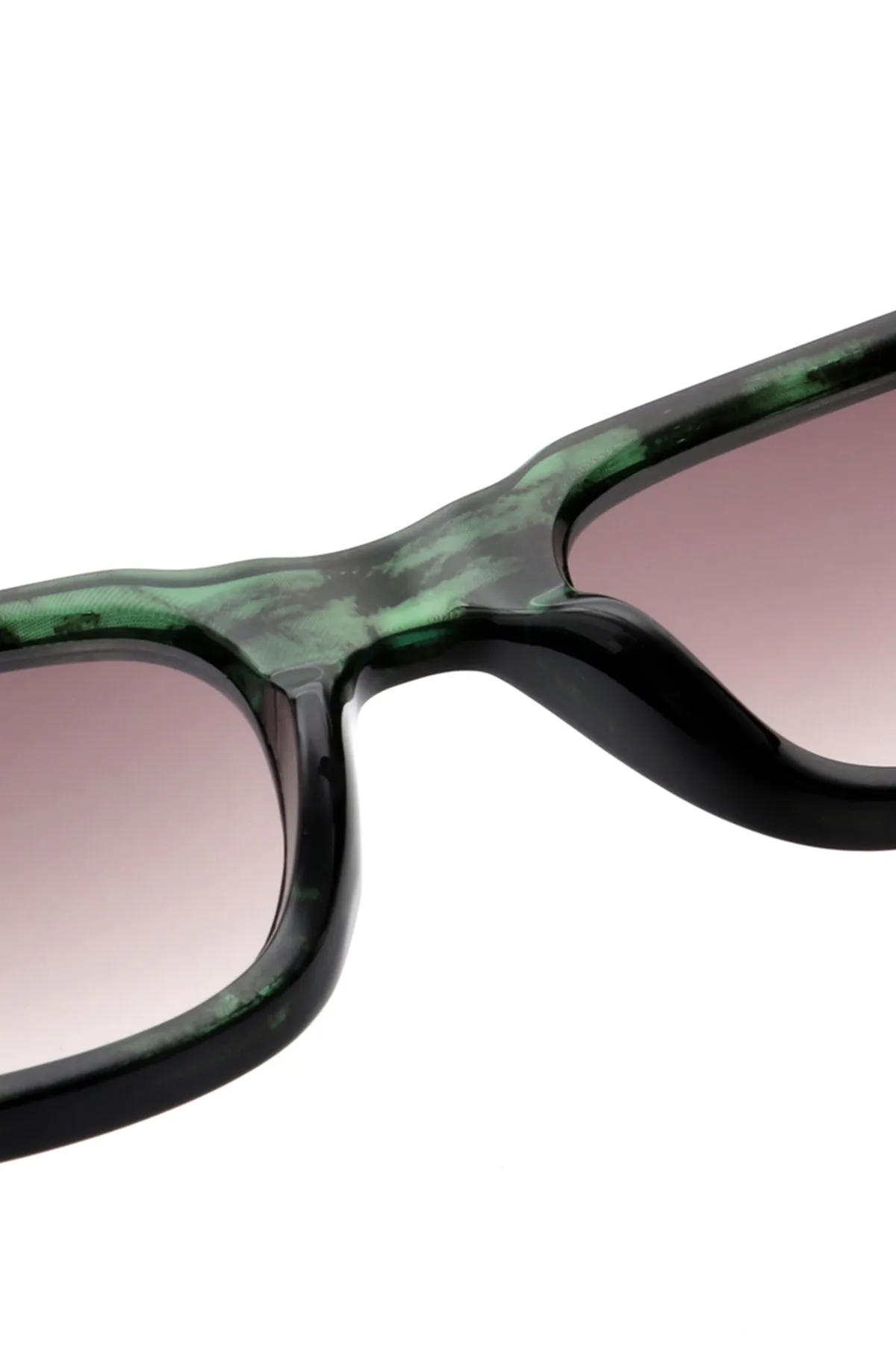 Halo Sunglasses Green Marble Transparent