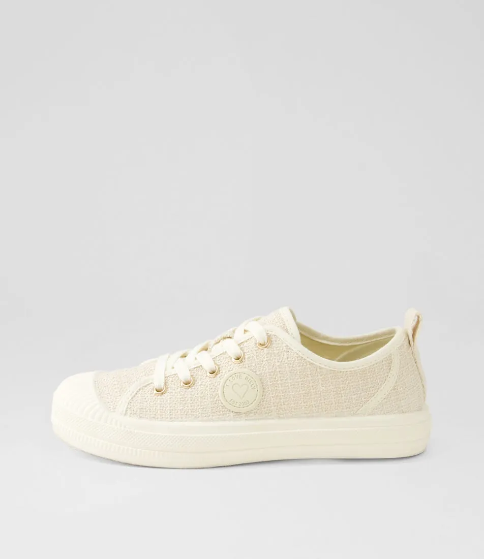 I LOVE BILLY Dinwiddie Natural Tweed Fabric Sneakers