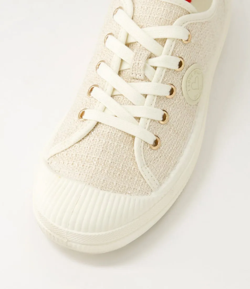 I LOVE BILLY Dinwiddie Natural Tweed Fabric Sneakers