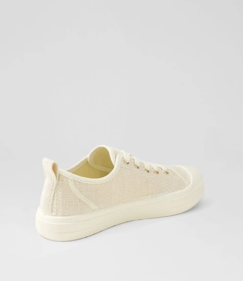 I LOVE BILLY Dinwiddie Natural Tweed Fabric Sneakers