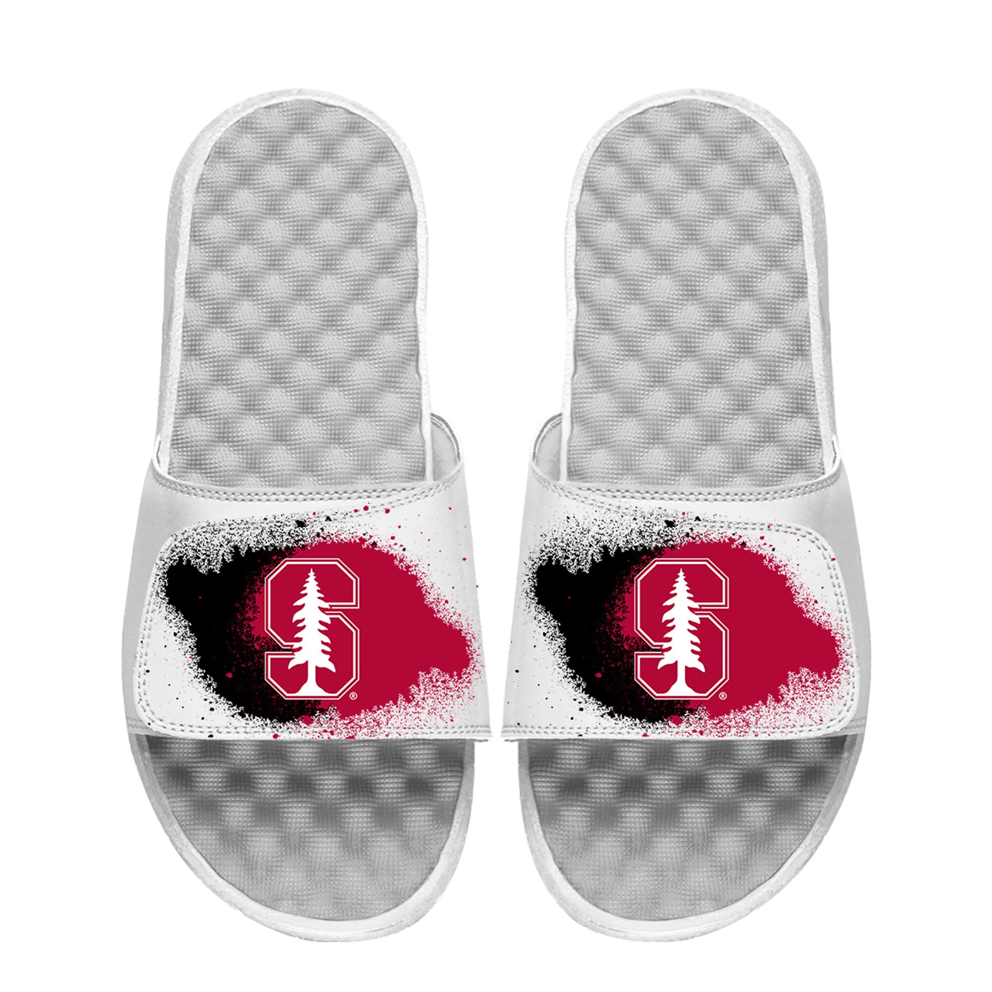 ISlide  Stanford Cardinal White Spray Paint Slide Sandals