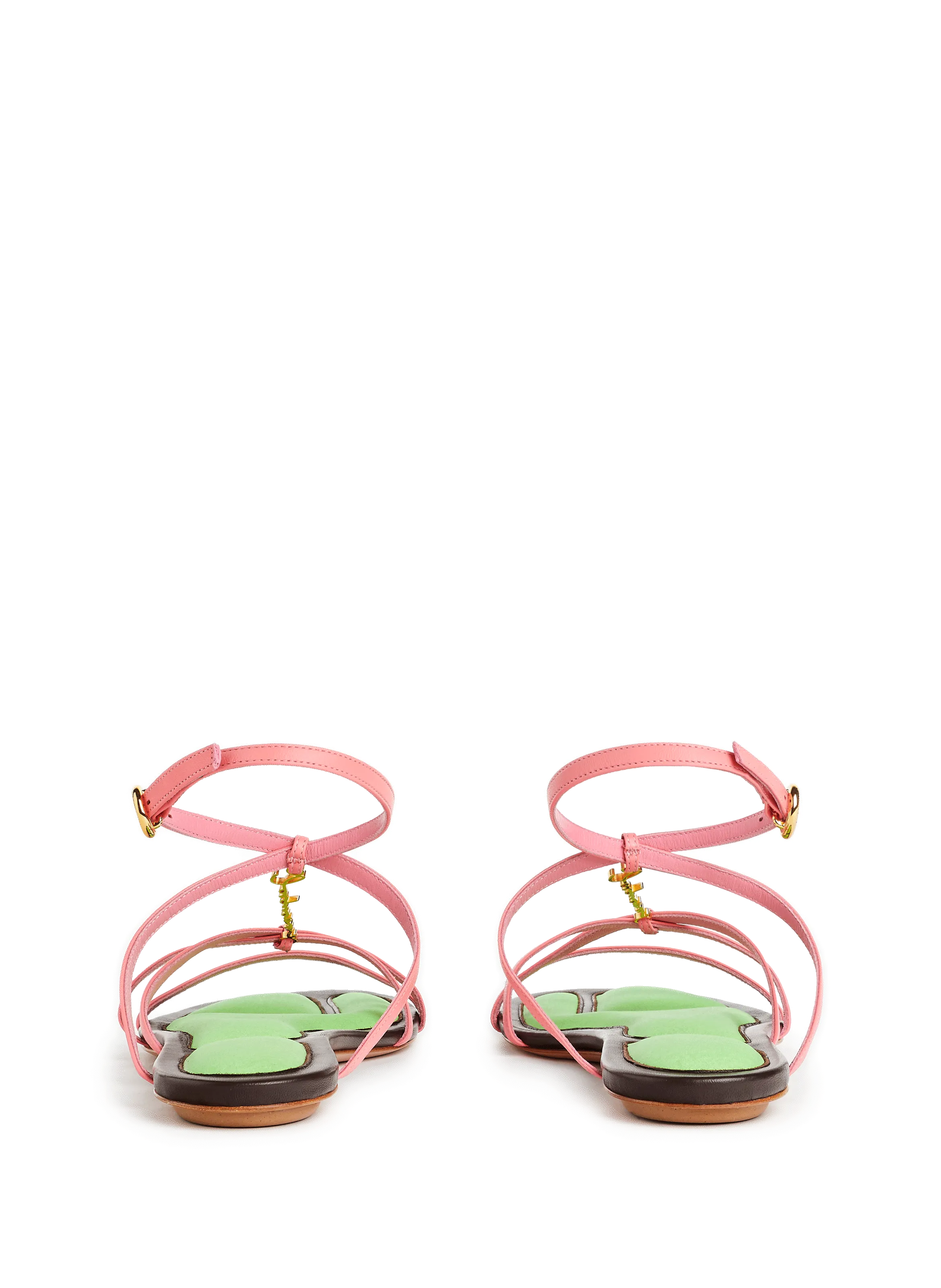 JACQUEMUS  Les Sandales Pralu flat leather sandals - Pink