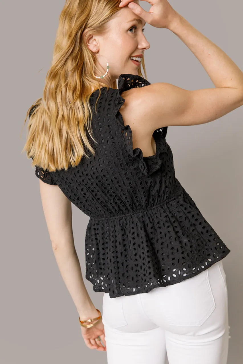 Jenn Eyelet Babydoll Tank Top