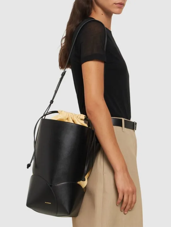 Jil Sander   Medium Ellipse leather bucket bag 