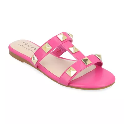 Journee Collection Womens Kendall T-Strap Flat Sandals