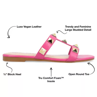 Journee Collection Womens Kendall T-Strap Flat Sandals