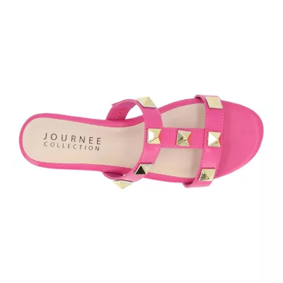 Journee Collection Womens Kendall T-Strap Flat Sandals