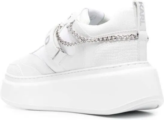 Karl Lagerfeld logo-print chain-link detailed sneakers White