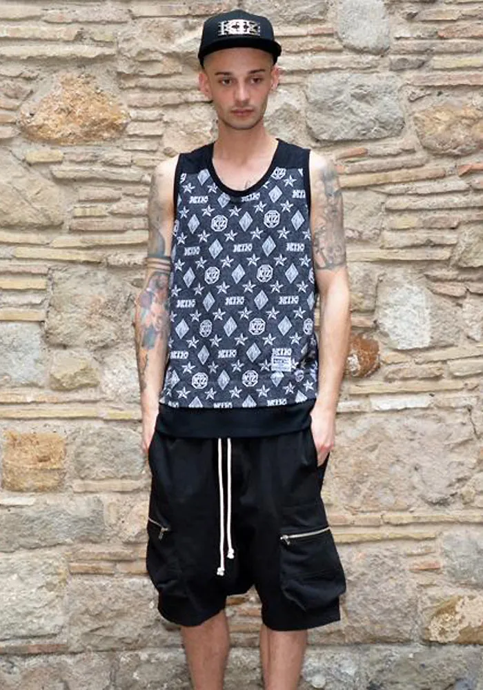 KTZ COTTON JACQUARD MONOGRAM VEST BLACK