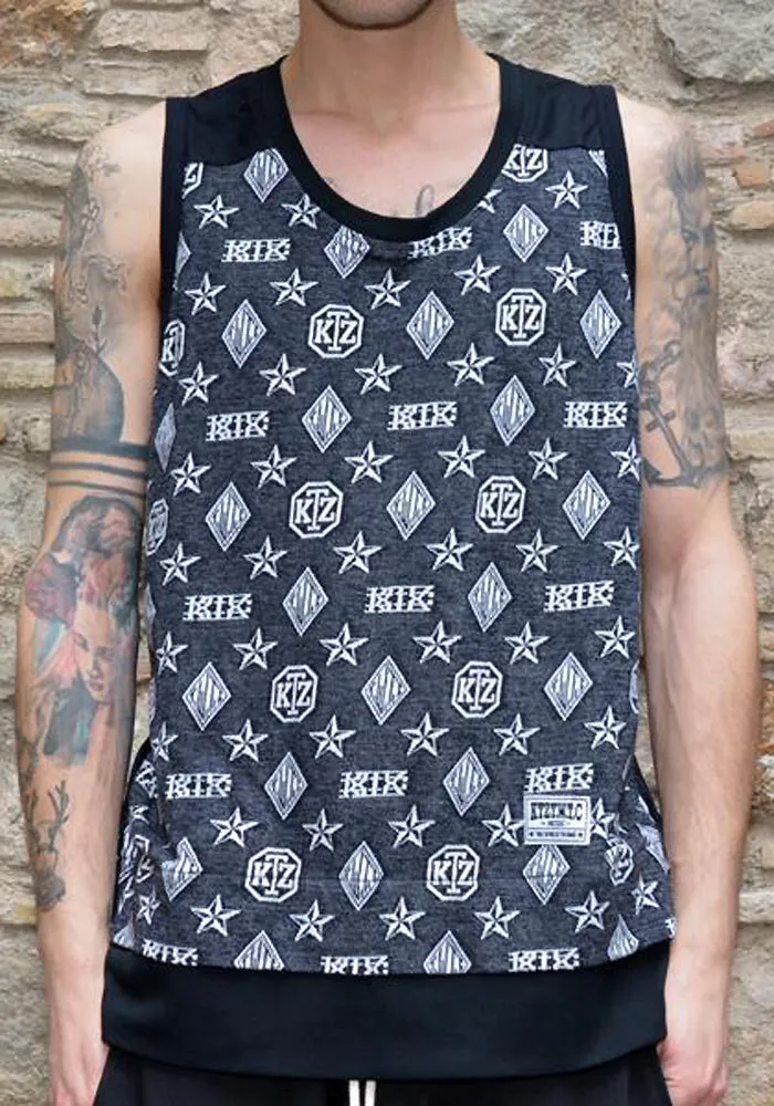 KTZ COTTON JACQUARD MONOGRAM VEST BLACK