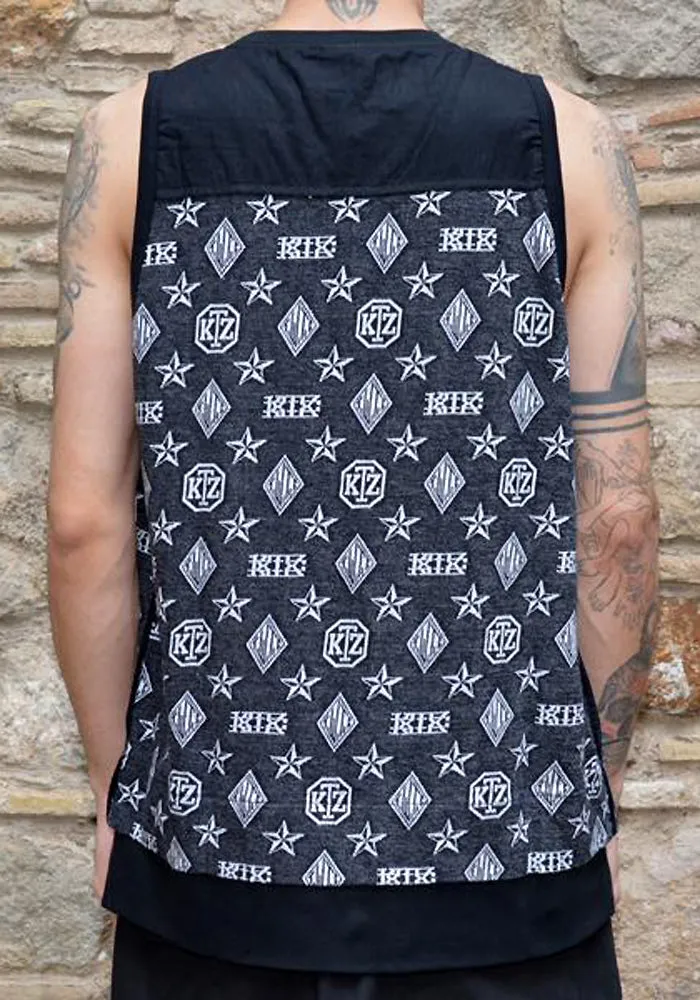 KTZ COTTON JACQUARD MONOGRAM VEST BLACK