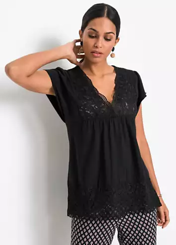 Lace Trim Tunic by bonprix | Kaleidoscope