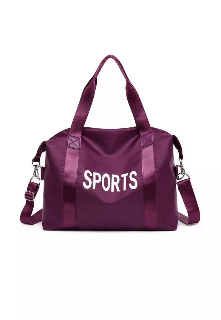 Lara Women's Sports Nylon Zipper Cross-body Bag Handbag (3-piece Set) - Purple