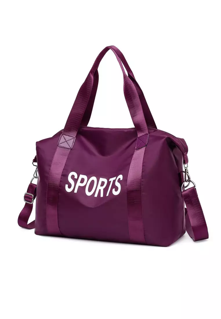 Lara Women's Sports Nylon Zipper Cross-body Bag Handbag (3-piece Set) - Purple