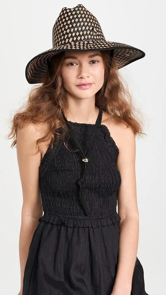 Lele Sadoughi   Straw Checkered Hat 