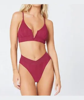 LSPACE Court Bikini Bottom In Cabernet