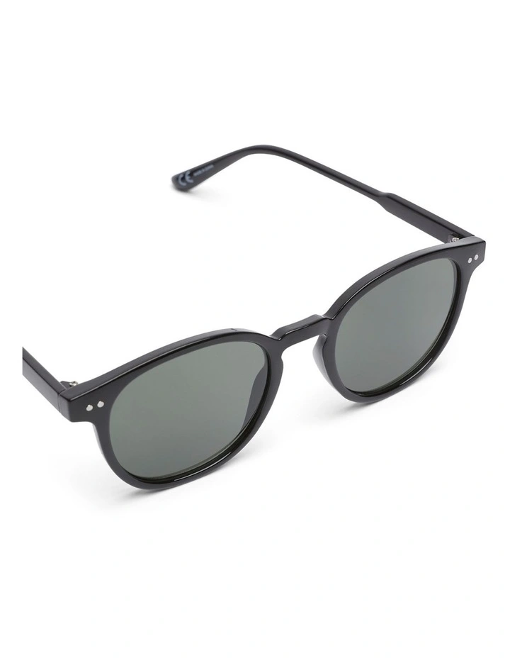 Lyon Oval Sunglasses in Black