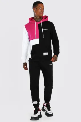 MAN Colour Block Hooded Tracksuit