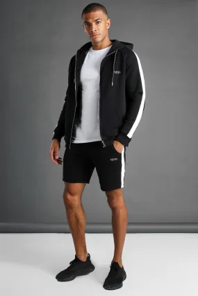 MAN Muscle Fit Hooded Detail Short Tracksuit