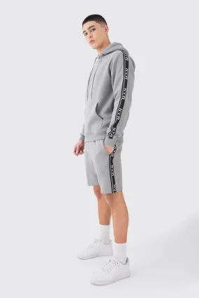 Man Slim Fit Mid Length Short Tape Tracksuit