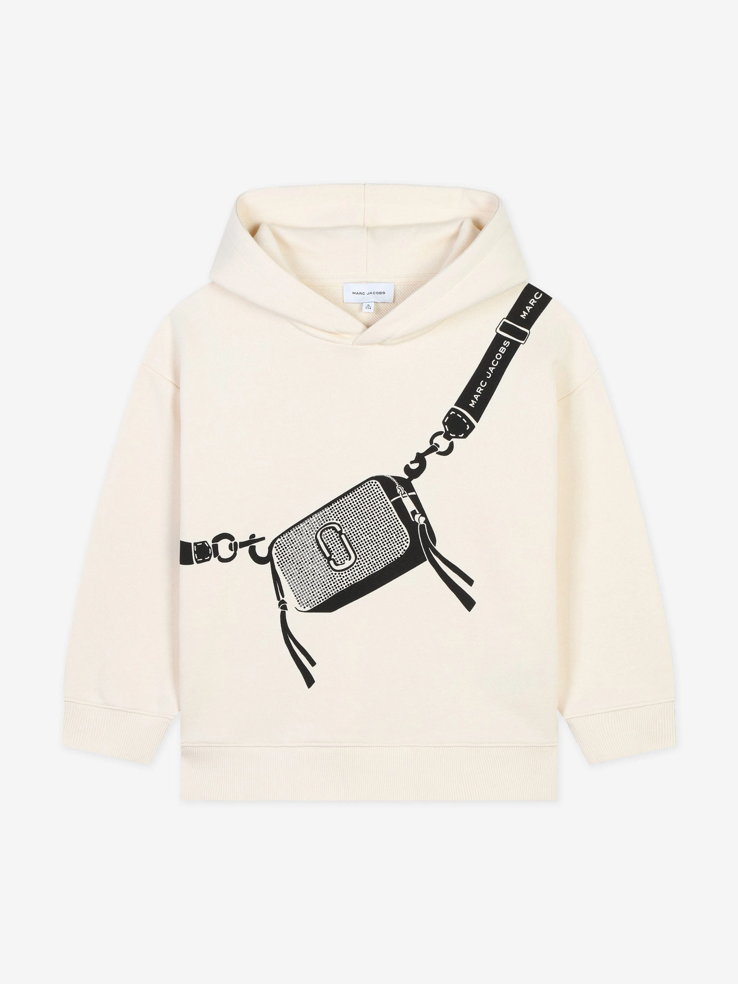 MARC JACOBS Girls Snapshot Bag Print Hoodie in Ivory