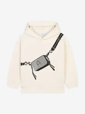 MARC JACOBS Girls Snapshot Bag Print Hoodie in Ivory