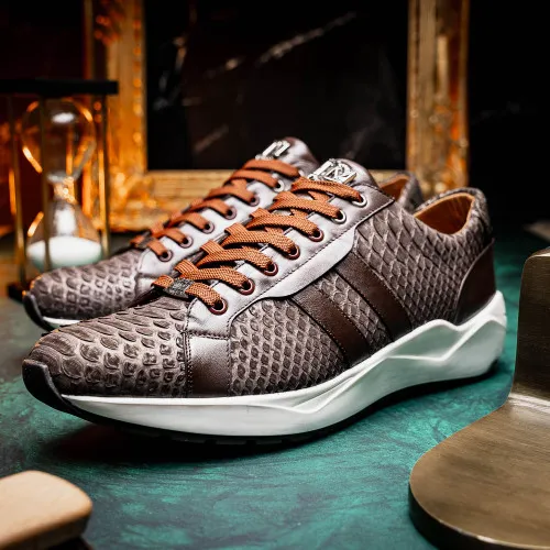 Marco Di Milano Verona Brown Python & Calfskin Sneakers