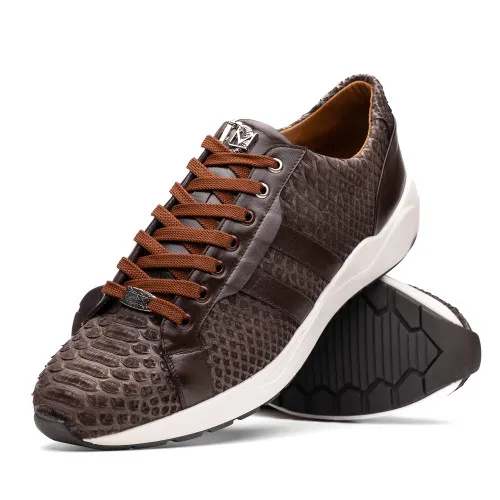 Marco Di Milano Verona Brown Python & Calfskin Sneakers