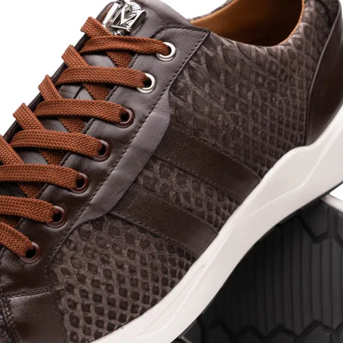 Marco Di Milano Verona Brown Python & Calfskin Sneakers