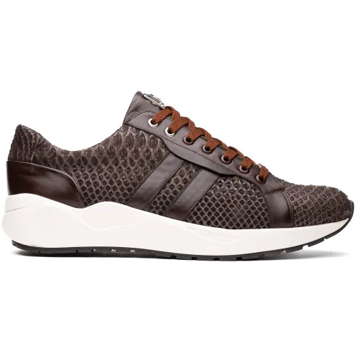 Marco Di Milano Verona Brown Python & Calfskin Sneakers