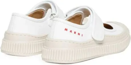 Marni Kids Pablo Mary Jane leather sneakers White