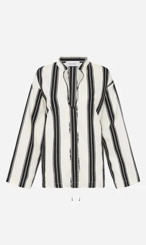  Matteau      Relaxed Stripe Tunic - Nero Stripe 