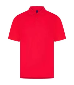 Mens pique polo shirt red Henbury