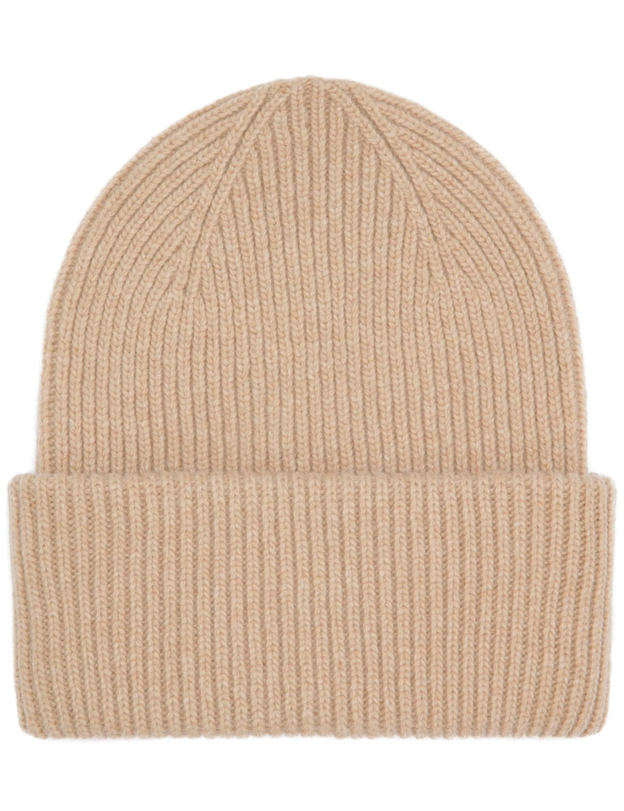 Merino Wool Chunky Beanie Hat - Honey Beige