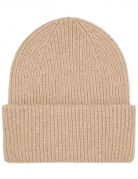 Merino Wool Chunky Beanie Hat - Honey Beige