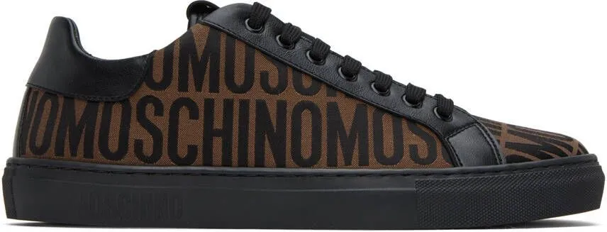 Moschino Brown & Black Jacquard Sneakers