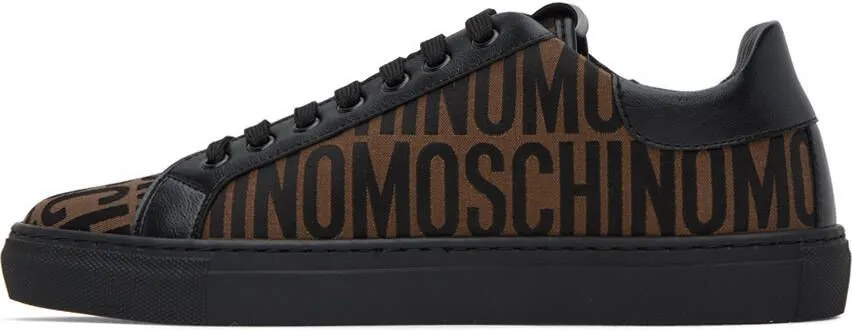 Moschino Brown & Black Jacquard Sneakers